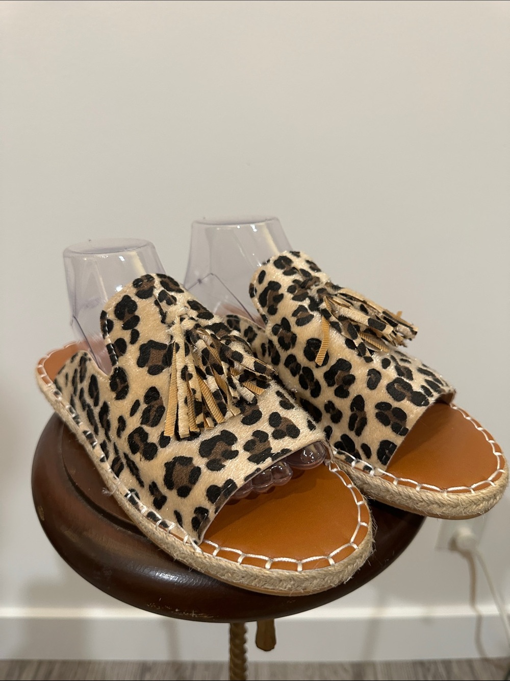 Leopard Print Tassel Slide Sandals - Women - Mules